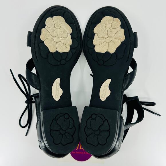Born Women's Casma Black Leather Ankle Tie Flatform Gladiator Sandals Size 8 - Picture 10 of 11